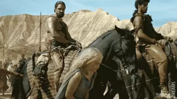 Emilia getting a treatment as Daenerys