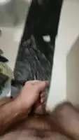 12 shots of cum flying all over the bathroom floor
