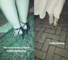 Imagine Dakota and Elle Fanning are teasing you with their ass jiggling all evening. Then they ask you to meet them on the rooftop terrace. How to bang them through the night?