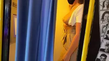 Oops, I left the curtain open in the photo booth..
