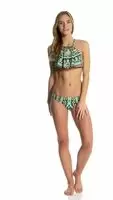 Bikini Lab Swimwear Folk Up The Sun High Neck Ruffle Bikini Top