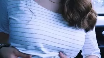 Boobies show in the car