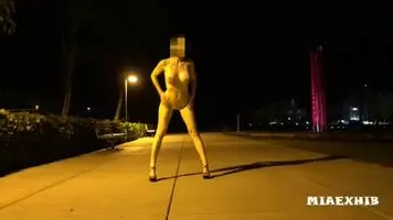 Nude In High Heels part 2 - Caught by a cyclist!