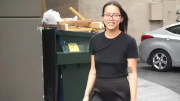 Collared and leashes my neighborhood Asian cumslut 😈 Watch the full video, link below 🖤