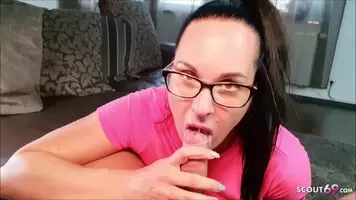 German Curvy Teen Lucy With Glasses Real POV Creampie Fuck