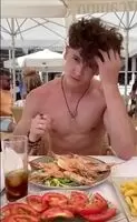 Some sausage with seafood?