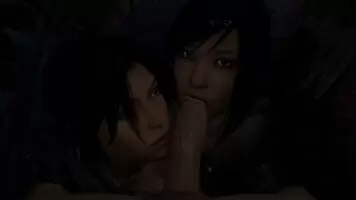 Lara and Faith enjoying a dick together