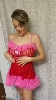 Revealing & Bouncing in a little red dress