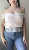Being braless in public is all fun and games until you realize your top is almost completely see-through