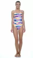 Dolfin Uglies Women's Stripe Life Double Strap Back One Piece Swimsuit