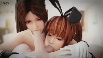 Mai and Kasumi sharing a dick