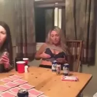 Drunk college girl feeling herself up.