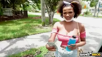 Hot Ebony Hops on the Bus