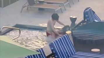 Young couple caught fucking in the hotel jacuzzi