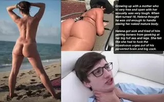 [M/S} Helena fucked her son's brains out once realizing he was lusting over her naked mommy ass and legs while on vacation in Spain.