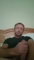 I almost hit my own face with my cumshot