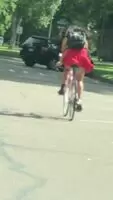 Caught this one on my way to class this AM... just a peak, but she 100% knew what she was doing... big smile on her face and all the whole ride.