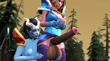 Akasha playing with the maidens heavy balls..