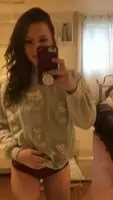 Tiny girl, big sweater 😏 wanna see what’s hiding underneath?