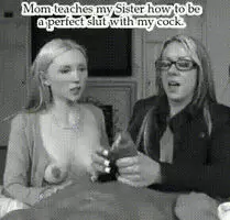 Mom teaches my sister
