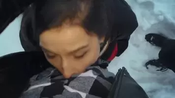 It's never to cold for the girls to share a cum shot! Happy winter!