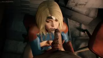 Supergirl sloppy blowjob