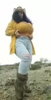 Whipping her big tits out!