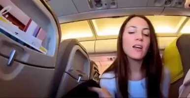 making him cum on the plane and cleaning it up ✈️💦