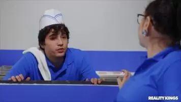 Sexy Mature Customer Teaches Young Pervy Fry Cook A Lesson