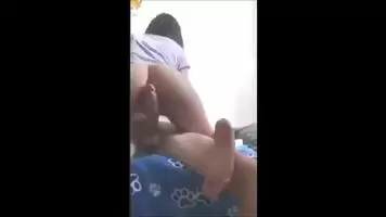 Small chick riding a huge one