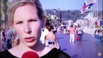 Skirt pulled up on TV