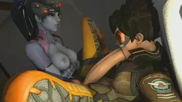 Self sucking Tracer fucked by Widowmaker