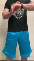 Just flexing in the gym bathroom