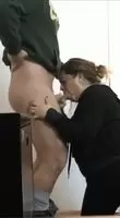 Maid keeps it in her mouth