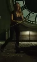 Caity Lotz bouncing around