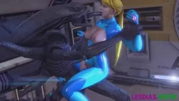 Alien cums inside Samus