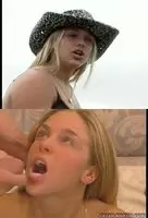 Beautiful blonde seen from 2 totally different sides