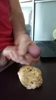 cum on food and eat, glazed Cinnabon