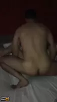 Cuckold cums in his fist watching his spread eagle wife take a real man's cock