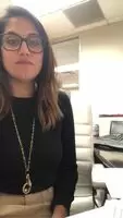 Shy Babe Strips At Work