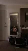 This mirror was really well placed, but you should get behind her.