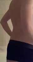 Just before a hot shower