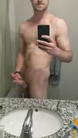 Pre-shower strokes. A necessary routine.