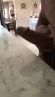 35 Thick dick slaps the counter. Can your face handle it?