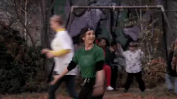 Jennifer Aniston playing football on Friends