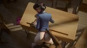 D.Va fucked over a desk