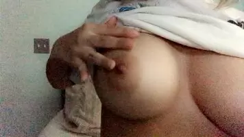 Getting my perky titties ready or you to slide your dick between
