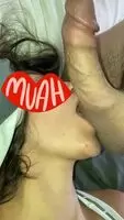 Pretty Latina wife is good to her man