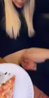 Being used while eating pizza