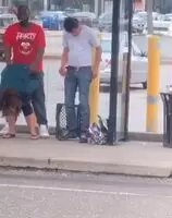 At the bus stop